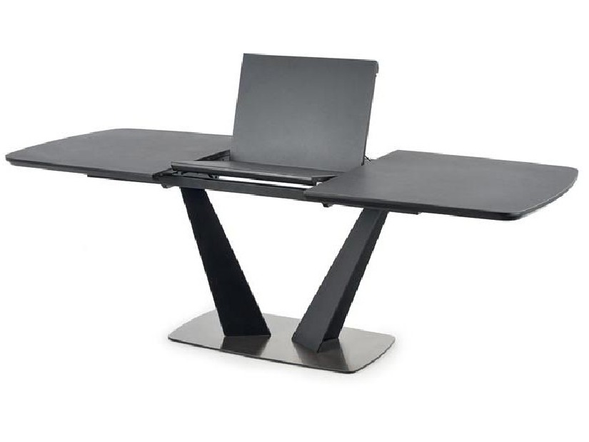 Blagovaonski stol na razvlačenje 160-220 cm Fredda (crna + siva) (za 6 do 8 osoba)