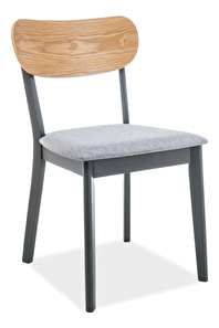 Blagovaonska stolica Verline (siva + prirodno drvo)