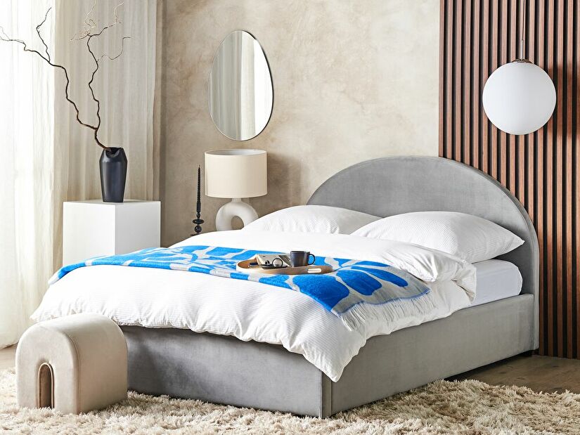 Bračni krevet 160 cm Verena (siva) (s podnicom i prostorom za odlaganje)