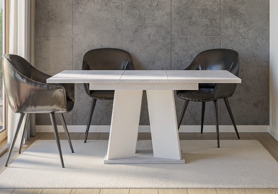 Blagovaonski stol Mulnu (svijetlosiva + bijela) (za 4 do 6 osoba)