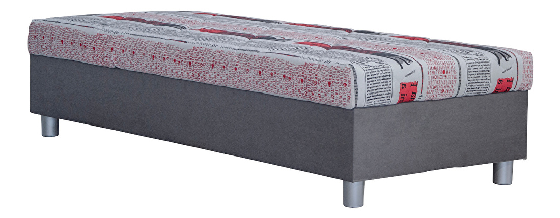 Jednostruki krevet (kauč) 90 cm Inez (siva + Madrid 071-50) (s poliuretanskim madracem) (s prostorom za odlaganje)
