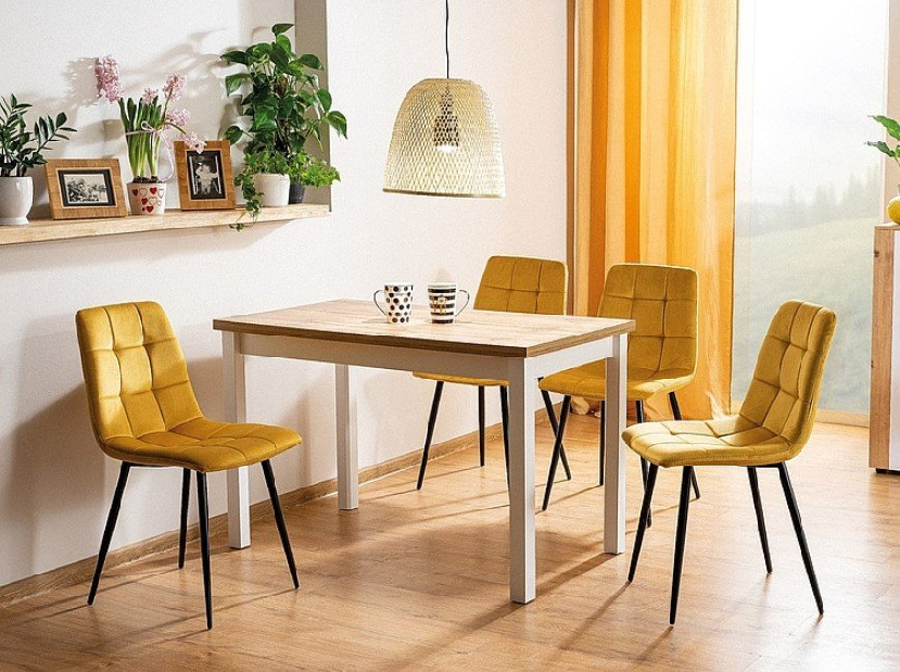 Blagovaonski stol 120 cm Alfred (craft zlatni + siva) (za 4 osobe)