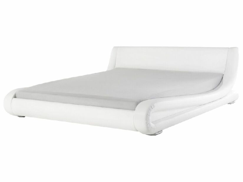 Bračni vodeni krevet 180 cm Anais (bijela koža) (s podnicom a madracem)