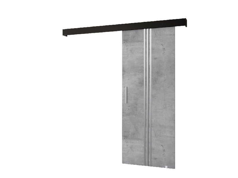 Klizna vrata 90 cm Sharlene V (beton + crna mat + srebrna)