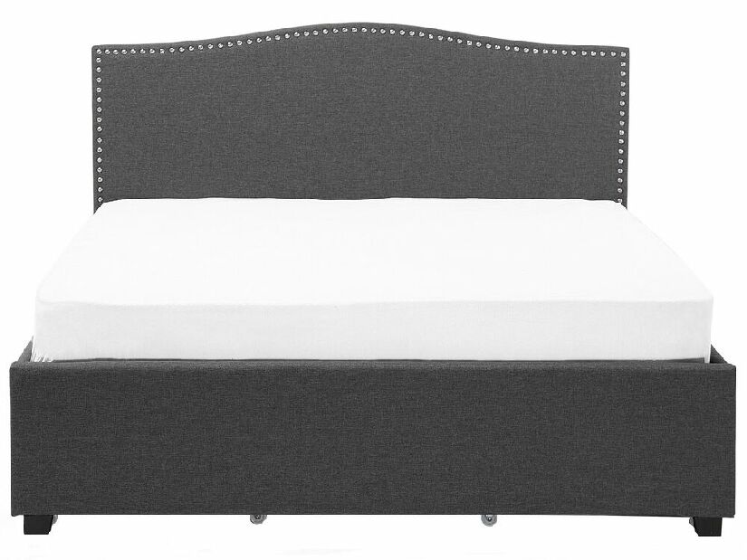 Bračni krevet 180 cm MONTHY (s podnicom, prostorom za odlaganje i LED rasvjetom) (siva)