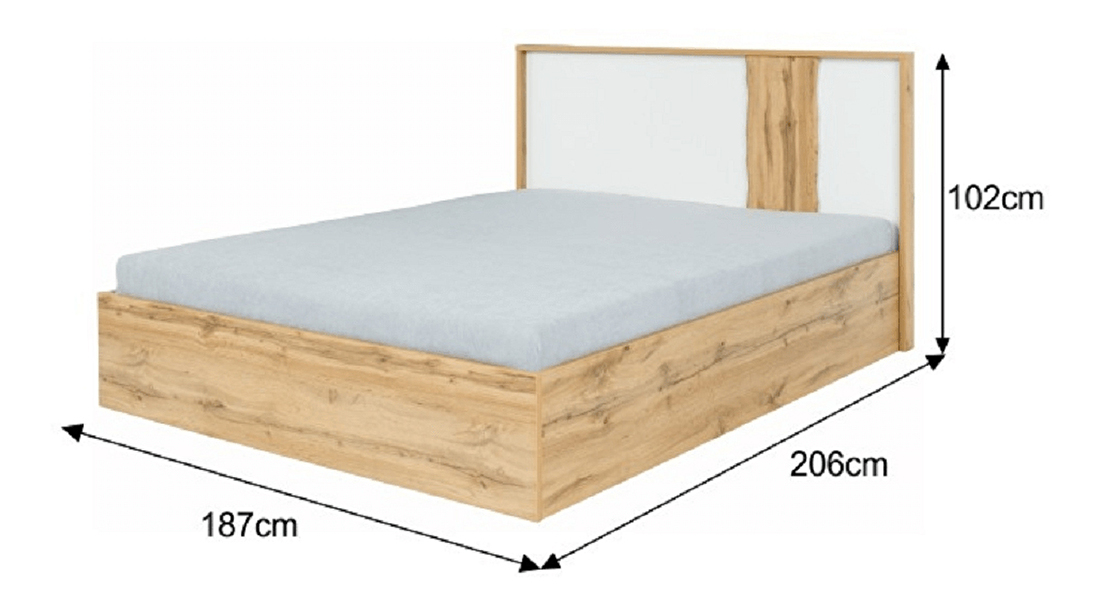 Bračni krevet 180 cm Valora (s prostorom za odlaganje) 
