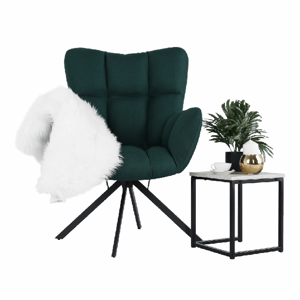 Fotelja Kimora (tamnozelena + crna)