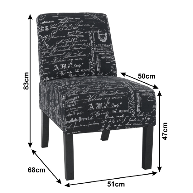 Fotelja Henriot (crno-bijeli uzorak) 