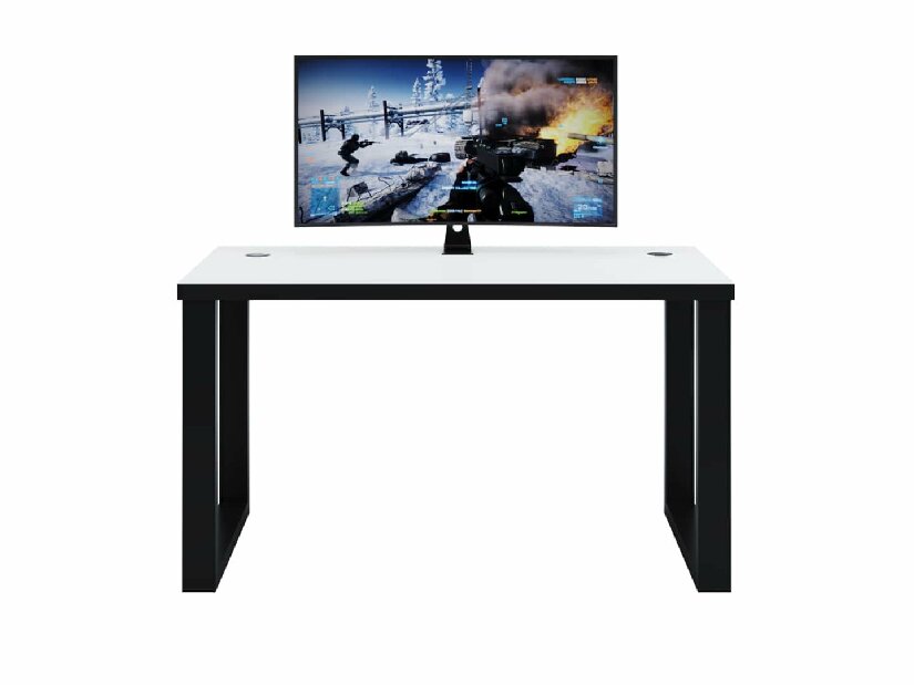 Gaming PC stol Gamer S (bijela + crna) (bez rasvjete)