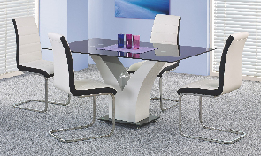 Blagovaonski stol Victor (za 6 osoba) (bijela + crna)
