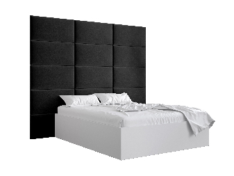 Bračni krevet s tapeciranim uzglavljem 160 cm Brittany 1 (bijela mat + crna) (s podnicom)