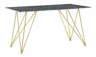 Blagovaonski stol- KARSON (crna + zlatna) (za 4 osobe)