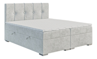 Bračni krevet Boxspring 180 cm Ruffy (svijetlo siva) (s madracem i prostorom za odlaganje)