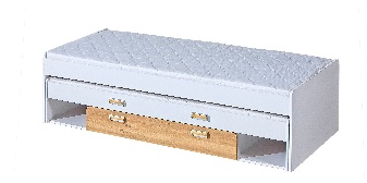 Krevet na razvlačenje 80 cm Lavendon L16 (s podnicama) (hrast nash + bijela) 