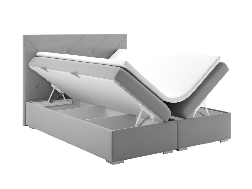 Bračni krevet Boxspring 180 cm Darro (siva) (s prostorom za odlaganje)
