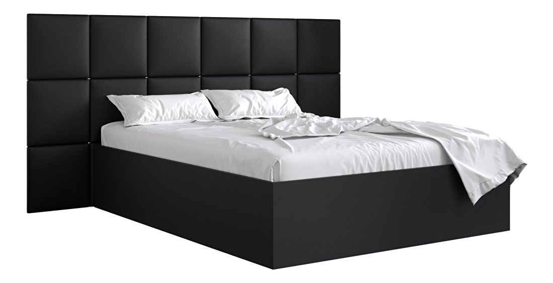 Bračni krevet s tapeciranim uzglavljem 160 cm Brittany 4 (crna mat + crna) (s podnicom)