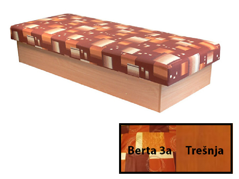 Jednostruki krevet (ležaj) 80 cm Edna 12 (s madracom s oprugama) (trešnja + Berta 3a) *rasprodaja