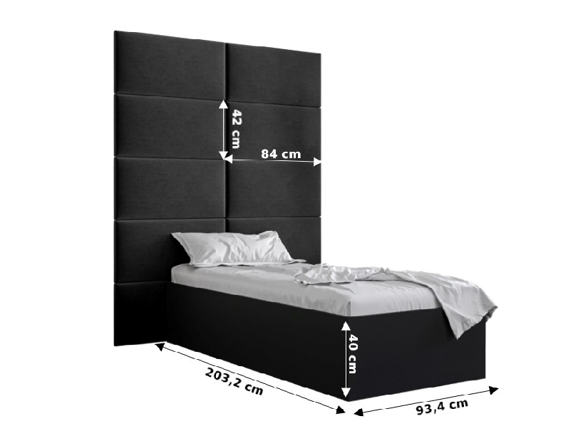 Jednostruki krevet s tapeciranim uzglavljem 90 cm Brittany 1 (bijela mat + bijela) (s podnicom)