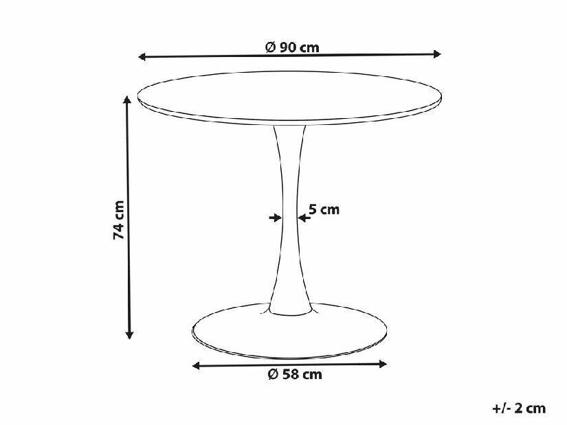 Okrugli blagovaonski stol Berylle (svijetlo drvo + crna) (za 4 osobe )