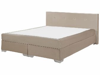Bračni krevet Boxspring 180 cm CONSOLE (s podnicom i madracem) (bež)