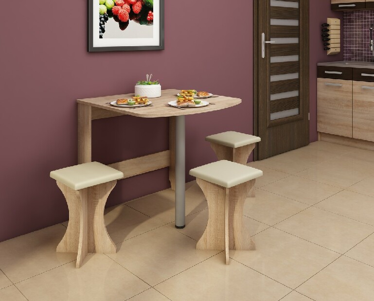 Blagovaonski stol Elston 6 B (Craft bijeli) (za 2 osobe) *rasprodaja