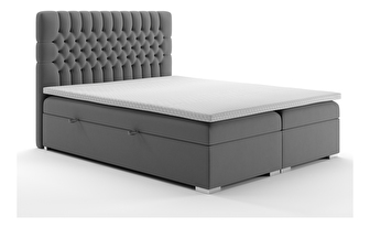 Bračni krevet Boxspring 140 cm Daliny (siva) (s prostorom za odlaganje)