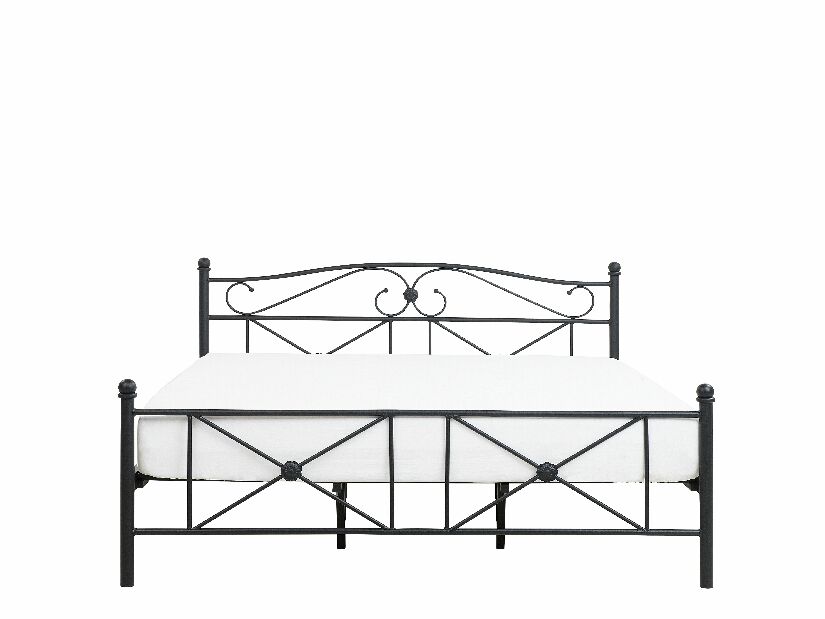 Bračni krevet 180 cm RANDEZ (s podnicom) (crna)
