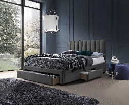 Bračni krevet 160 cm Glen 160 (siva) (s podnicom i prostorom za odlaganje)