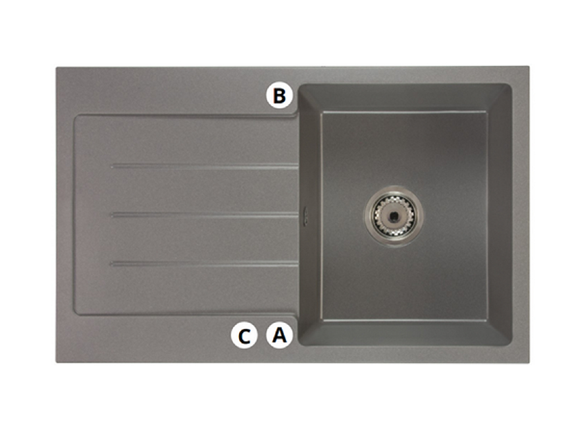 Kuhinjski sudoper Ruxom (bijela) (sa 3 otvora za baterije) (L)