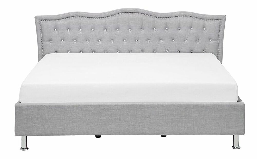 Bračni krevet 160 cm MATH (s podnicom i prostorom za odlaganje) (siva)