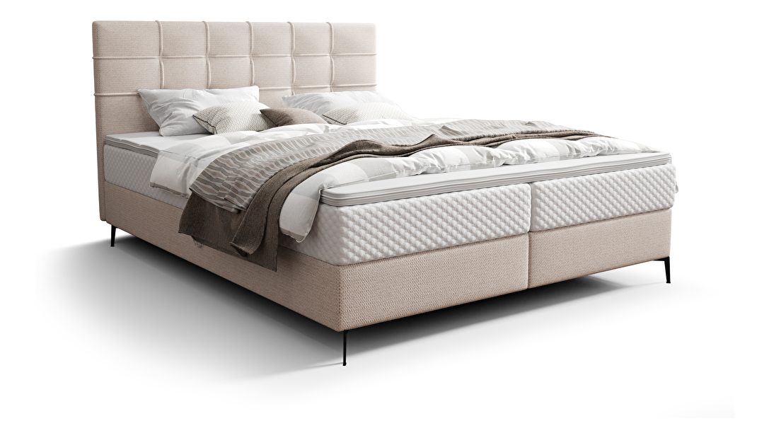 Bračni krevet 200 cm Infernus Comfort (svijetlosiva) (s podnicom, s prostorom za odlaganje)