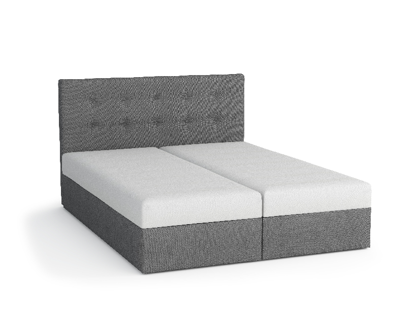 Bračni krevet Boxspring 160x200 cm Mimosa (s podnicom i madracem) (crna + tamno siva)