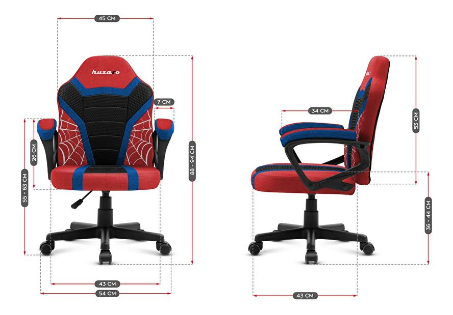 Dječja gaming stolica Rover 1 (crna + crvena + plava)