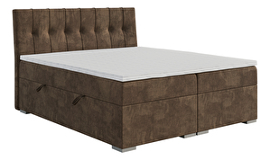 Bračni krevet Boxspring 180 cm Driny (karamela) (s madracem i prostorom za odlaganje)