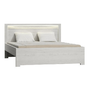 Bračni krevet 160 cm Inneas (jasen bijeli) (S podnicom) 