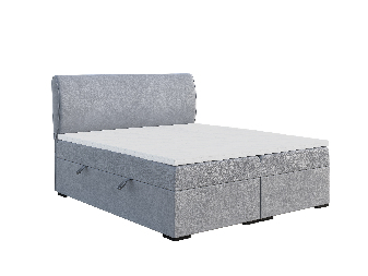 Bračni krevet Boxspring 140 cm Simoon (svijetlo siva) (s madracem i prostorom za odlaganje)
