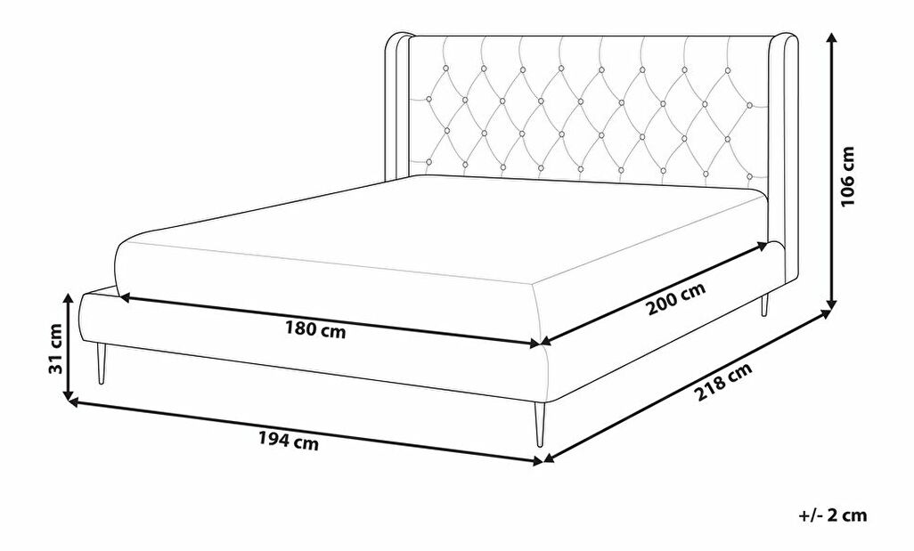 Bračni krevet 180 cm Flora (siva) (s podnicom)