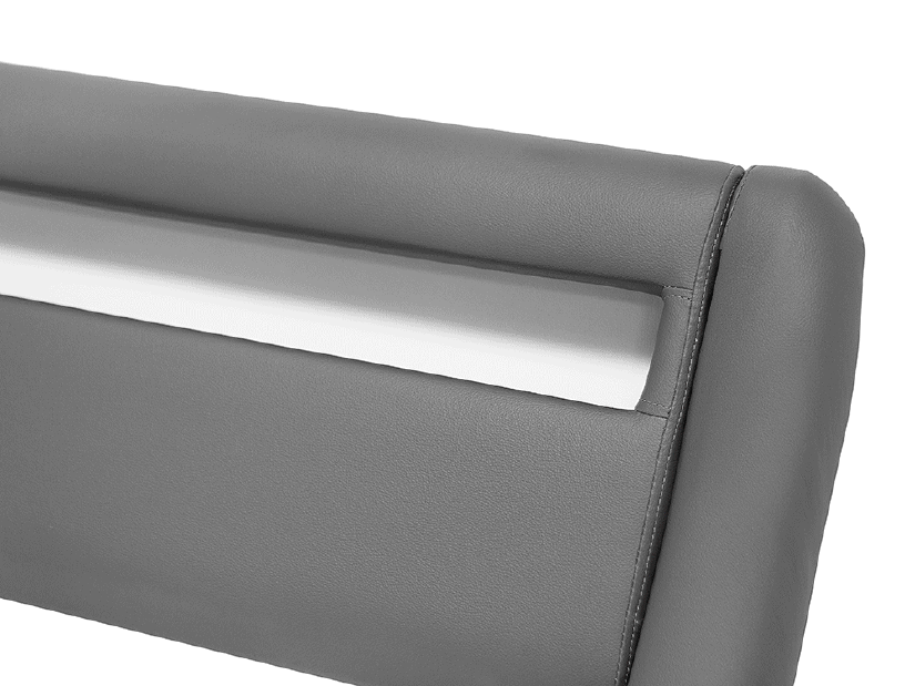 Bračni krevet 180 cm AVENUE (s podnicom i LED rasvjetom) (siva)