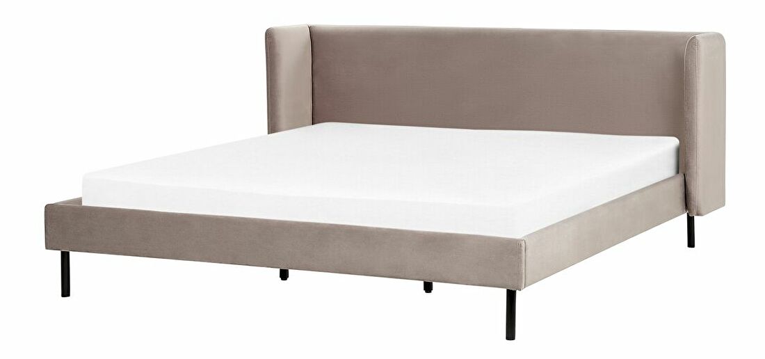 Bračni krevet 180 cm Aimei (sivo-bež) (s podnicom)