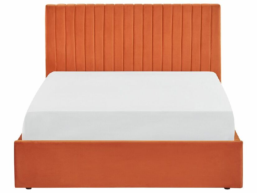 Bračni krevet 140 cm Vakarine (narančasta) (s podnicom i prostorom za odlaganje)
