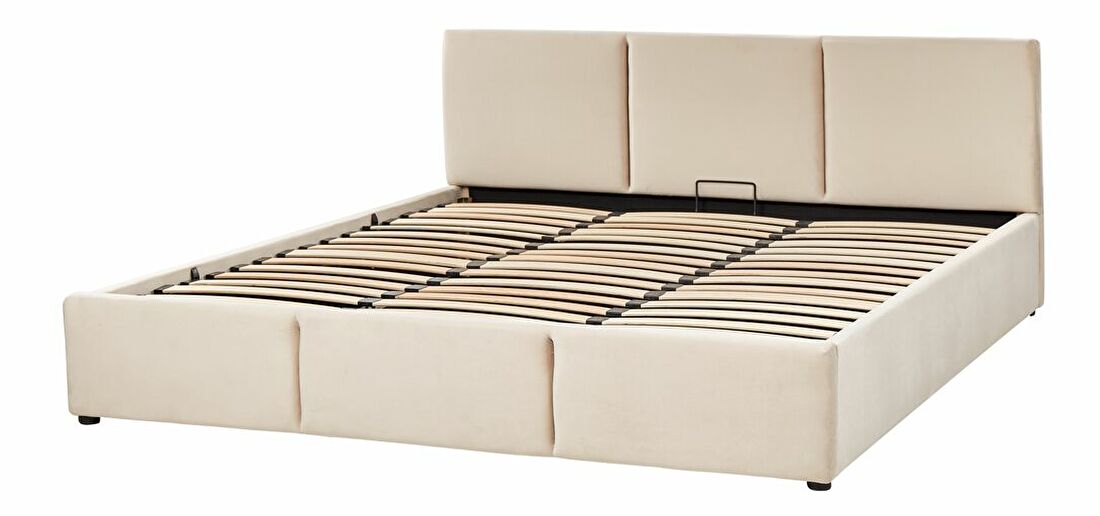 Bračni krevet 180 cm Belize (bež) (s podnicom) (s prostorom za odlaganje)