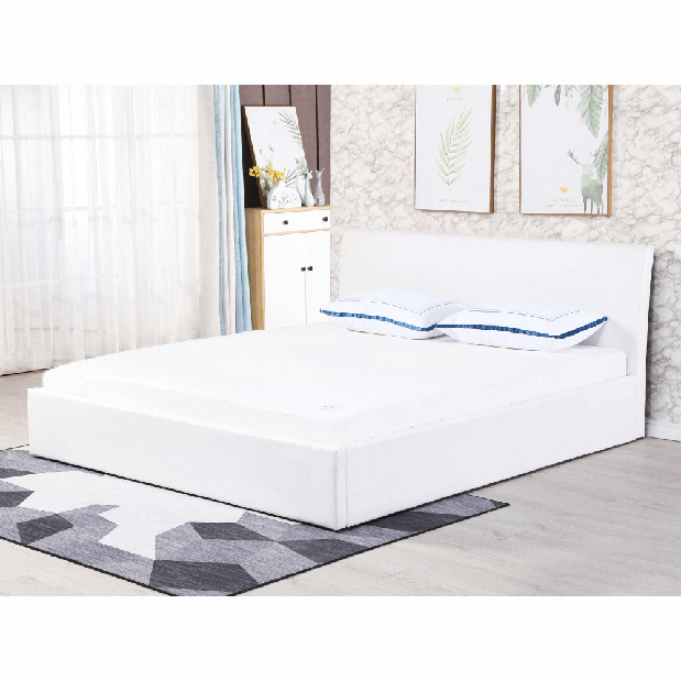 Bračni krevet 180 cm Kralla (bijela) (s podnicom)