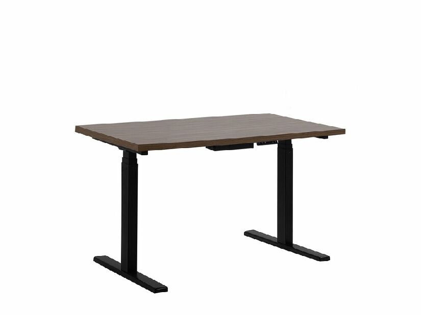 Pisaći stol UPPER II (130 x 72 cm) (MDF) (tamno drvo + crna) (električno podesiv)