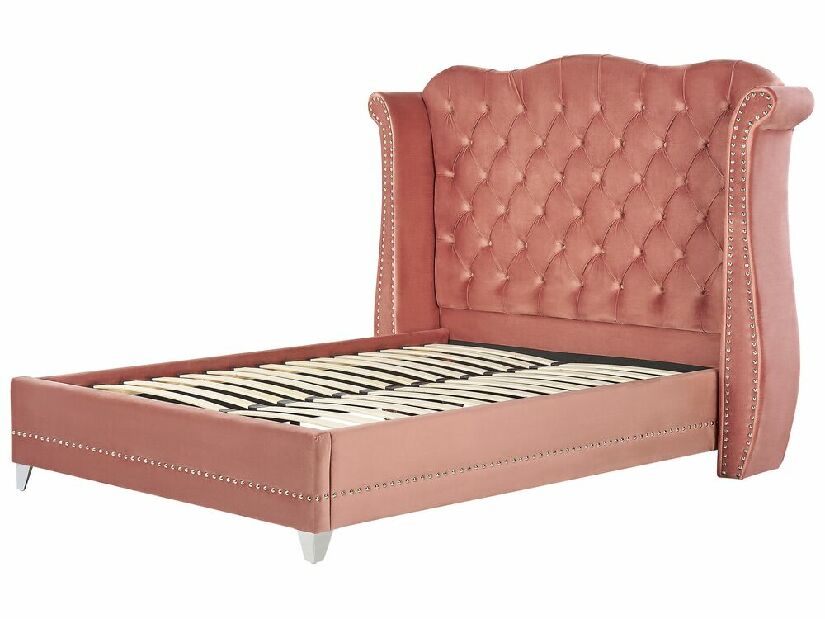 Bračni krevet 140 cm Aidan (ružičasta) (s podnicom)