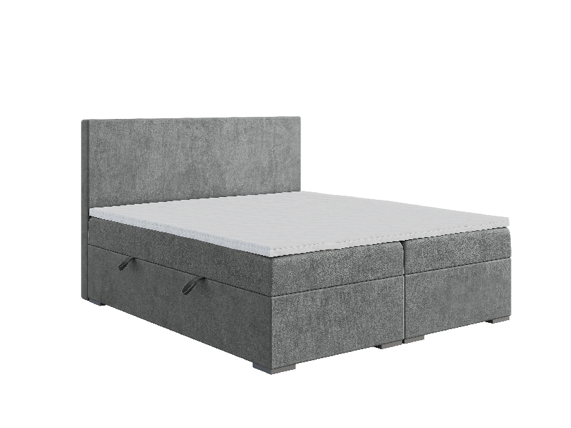Bračni krevet Boxspring 140 cm Lemmy (beton) (s madracem i prostorom za odlaganje)