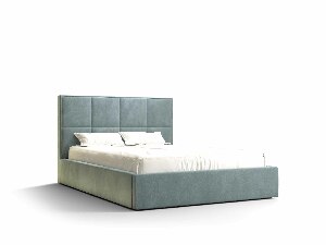 Bračni krevet 180 cm Gino (plava) (s podnicom i prostorom za odlaganje)