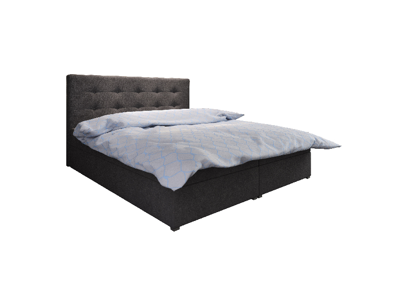 Bračni krevet Boxspring 180 cm Fade 1 (crna) (s madracem i prostorom za odlaganje)