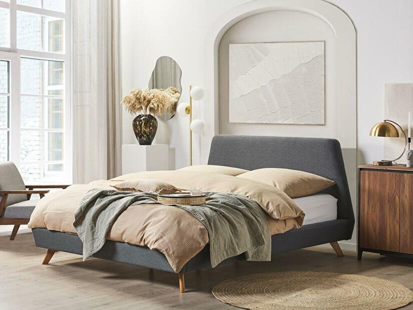 Bračni krevet 160 cm VENITO (s podnicom) (siva)