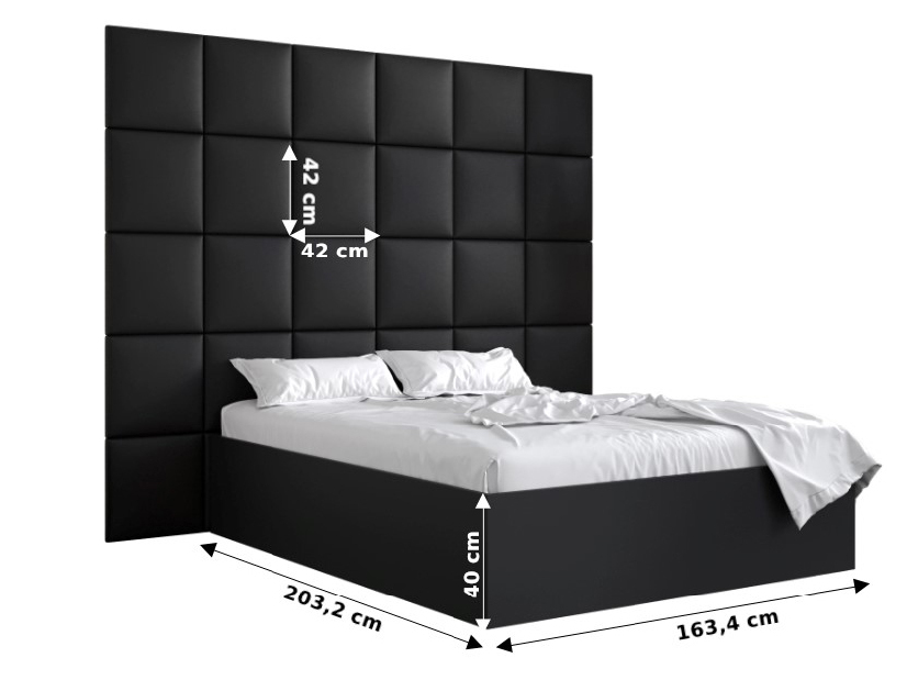 Bračni krevet s tapeciranim uzglavljem 160 cm Brittany 3 (bijela mat + bijela) (s podnicom)