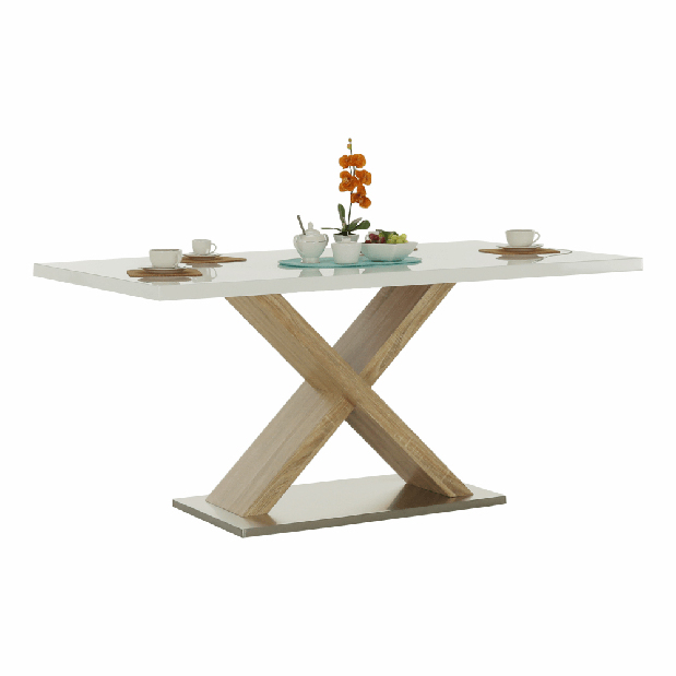 Blagovaonski stol 160 cm Farni (bijela + hrast sonoma) *rasprodaja
